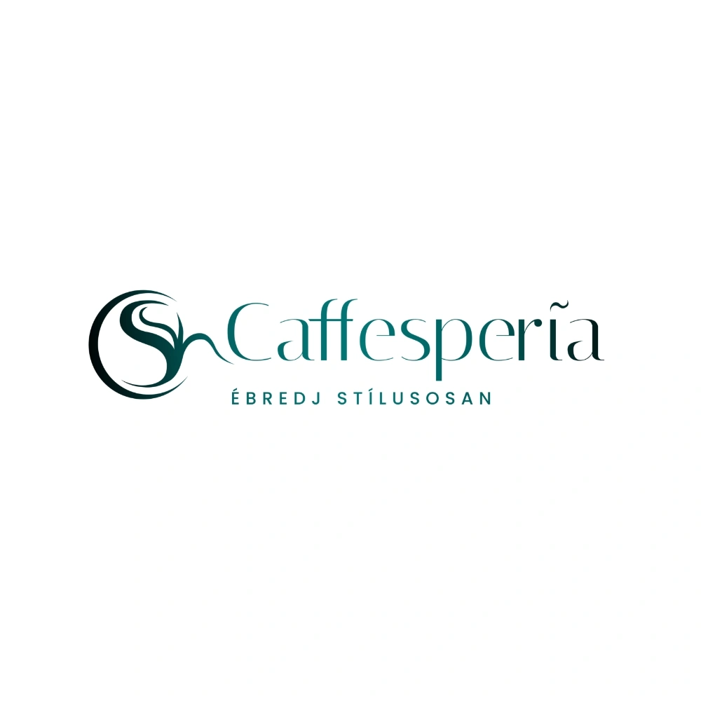 Caffesperia elegáns zöld logó és arculat webshop számára.